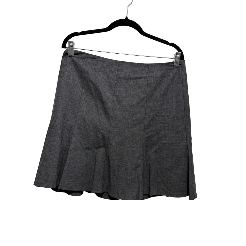 Vintage Y2K Express Grey Wool Pleated Skirt 8 NWT 90s OfficeSiren Academia